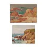 Dana Bartlett, Figures on a beach; and a companion painting (two)