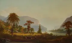 On The Hudson Near West Point by Alexander F. Loemans, oil on canvas, sold Feb 2020