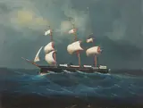 Full Rigged Sailing Vessel by American School, 19th Century, oil on canvas, offered Feb 2020