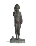 Janet Scudder, La Douche, 1916, bronze with verdigris patina