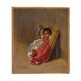 Grace Hudson, Untitled (Papoose), 1897, oil on academy board