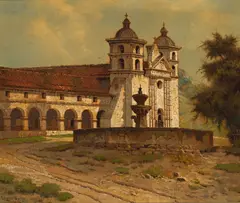 Edwin Deakin, Mission Santa Barbara (Etta and Clarence), 1902, oil on canvas