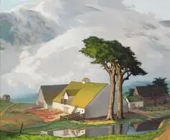 Maurice Del Mue, Spring Fog near Pt. Reyes-Marin County, 1935, oil on board