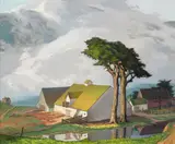 Maurice Del Mue, Spring Fog near Pt. Reyes-Marin County, 1935, oil on board
