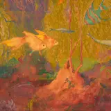 Dana Bartlett, Undersea Study [Golden Oranda and Angel Fish] (a pair)