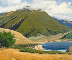 Arthur Hill Gilbert, Hills of Carmel Highlands, Overlooking Mt. Doud, Big Sur, oil on canvas