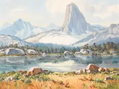 Albert Thomas Derome, Fin Dome, East of Sequoia, oil on board