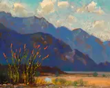 Alfred R. Mitchell, On the Desert; Along Reversed Creek (near June Lake)(a group of two), both oil on board