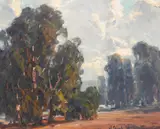 Hanson Puthuff, Autumn Skies, La Canada, oil on board