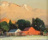 Alfred R. Mitchell, Sierra Ranch, oil on board