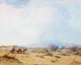 Fred Grayson Sayre, Prospector with Pack Mules, oil on canvas