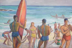 Robert Eskridge, Waikiki, circa 1945, oil on canvas