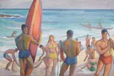 Robert Eskridge, Waikiki, circa 1945, oil on canvas