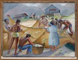 Robert Eskridge, Hukilau, 1940, oil on canvas