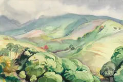 Robert Eskridge, Hana, Maui, 1949, watercolor and graphite on paper