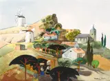 Millard Sheets, Windmills in Portugal