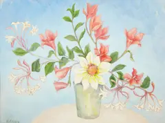Henrietta Shore, Floral Still Life, oil on board