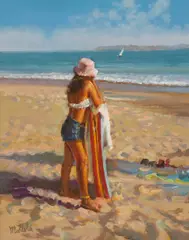 Filastro Mottola, Remembering Catalina, Laguna Beach, oil on board