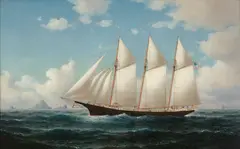 Schooner J.M. Colman off the Farallon Islands by William A. Coulter, 1888, oil on canvas, sold Mar 2020