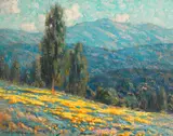 Granville Redmond, Poppies with poplar trees
