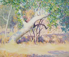 Great Diagonal Trunk by William Clapp, oil on Masonite, offered Mar 2020
