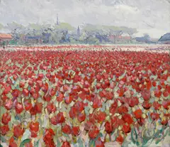 Joseph Raphael, Tulip Field, oil on canvas