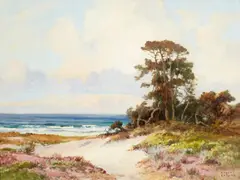 Albert Thomas Derome, Asilomar Dunes, Monterey, 1954, oil on board