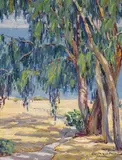 Joseph Kleitsch, Laguna village, oil on board