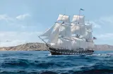David Thimgan, U.S.S. Congress off Santa Cruz Island, California, 1846, oil on board