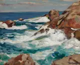 Paul Dougherty, Cornish Headlands; Summer Sea (a group of two), oil on board