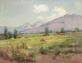 Gordon Coutts, Inland Empire farm scene, oil on canvas