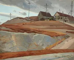 San Francisco Suburbs by Ray Strong, circa 1937, oil on board, sold Mar 2020