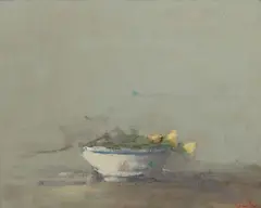 Terry DeLapp, Rose and Bowl, acrylic on canvas