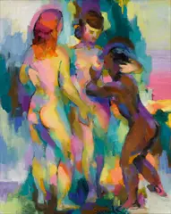 Stanton Macdonald-Wright, Three Graces, 1971, oil on wood panel