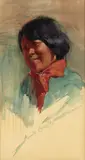 Gerald Cassidy, Navajo Boy, gouache, watercolor and graphite on paper