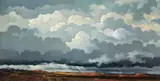 Eric Sloane, Earth Flight Environment, 1977, oil and graphite with tooling on masonite
