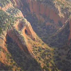 Wilson Hurley, La Ventana from Above, 1998, oil on linen affixed to honeycomb aluminum panel
