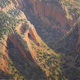 Wilson Hurley, La Ventana from Above, 1998, oil on linen affixed to honeycomb aluminum panel
