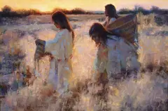 Tom Darro, Twilight Gathering, oil on canvas
