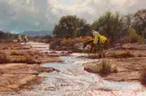 Bob Wygant, Rain's Comin', acrylic on Masonite