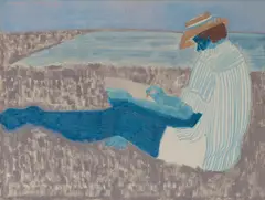 Sally Sketching by March Avery, 1963, oil on canvas, sold Jul 2020