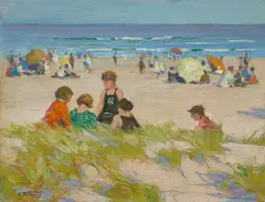 Edward Henry Potthast, In Summertime, oil on canvasboard