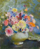 Laura Coombs Hills, Mixed Flowers No. 2, 1947, pastel on paper laid down on board