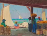 Harry Leslie Hoffman, Nassau Market, circa 1916, oil on board