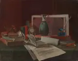Nicholas Alden Brooks, Still Life with Sheet Music, 1891, oil on canvas laid down on masonite