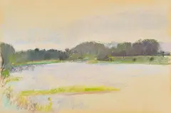 Lagoon by Wolf Kahn, 1978, pastel on paper, sold Jul 2020