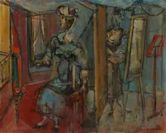 Max Weber, Sitting for a Portrait, 1956, oil on canvas