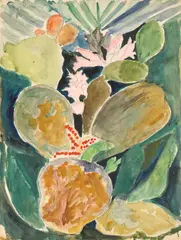 Joseph Stella, Flowering Tropical Cactus, circa 1938, watercolor, gouache and pencil on paper
