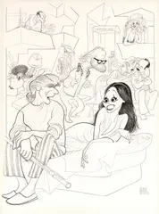 Thieves by Al Hirschfeld, 1974, ink on illustration board, sold Jul 2020