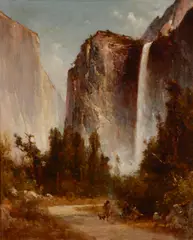 Bridal Veil Falls in Yosemite by Thomas Hill, oil on canvas, sold Apr 2019